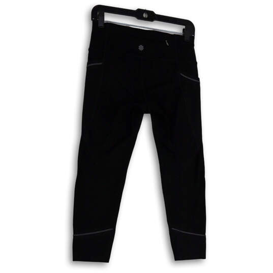 Womens Black Side Pockets Stretch Pull-On Cropped Leggings Size Small image number 1