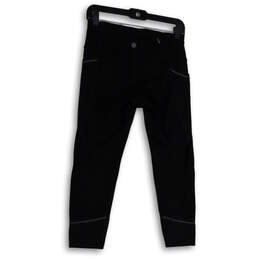 Womens Black Side Pockets Stretch Pull-On Cropped Leggings Size Small