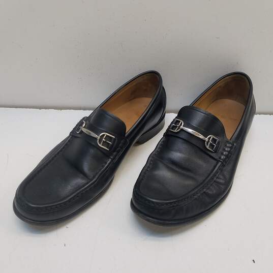 BALLY Italy Black Leather Buckle Loafers Shoes Men's Size 8 D image number 4