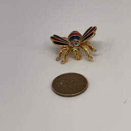 Designer Joan Rivers Gold-Tone Enamel Rhinestone Bumble Bee Brooch Pin alternative image