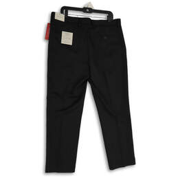NWT Mens Black Flat Front Straight Leg Travel Lux Dress Pants Size 36X30 alternative image
