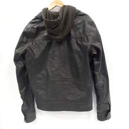 Levi's Signature Men's Black Faux Leather Hooded Jacket Size L alternative image