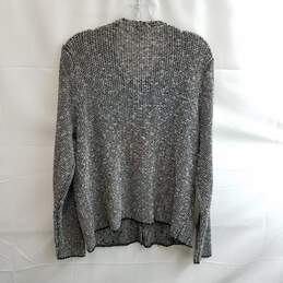 Eileen Fisher Women's Black/White Linen Blend Knitted Sweater Jacket Size XL alternative image