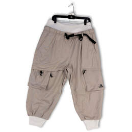 Womens Gray Drawstring Elastic Waist Pockets ACG Cargo Pants Size XL