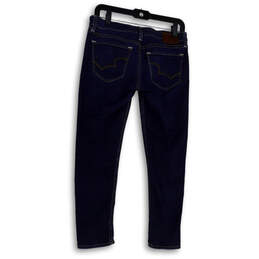 Womens Blue Dark Wash Pockets Stretch Denim Skinny Leg Jeans Size 28 alternative image