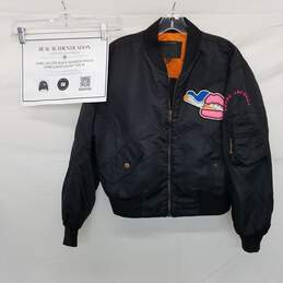 AUTHENTICATED Marc Jacobs Black Rainbow Patch Embellished Jacket Size M