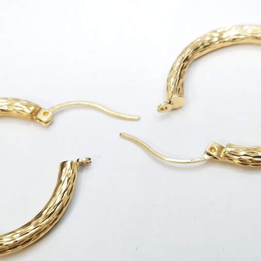 AAJ 14K Gold Diamond Cut Hoop Earrings Damage 1.6g image number 6