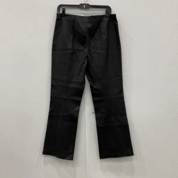 NWT Nordstrom Womens Black Flat Front Straight Leg Pull-On Dress Pants Size 14 alternative image