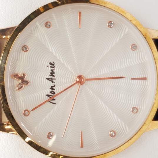 Mon Amie CBMA1004 Gold W/ Silver & Crystals Watch image number 3