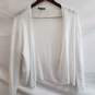 Eileen Fisher White Organic Linen Knit Drape Front Cardigan Size XXS image number 1
