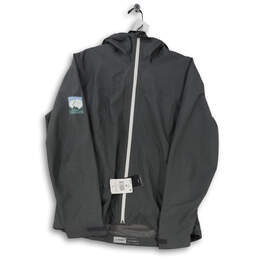 NWT Mens Gray Climaproof Full Zip Hooded Rain Coat Jacket Size Medium