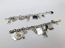 Vintage Silver Tone Travel Charm Bracelets 62.6g alternative image