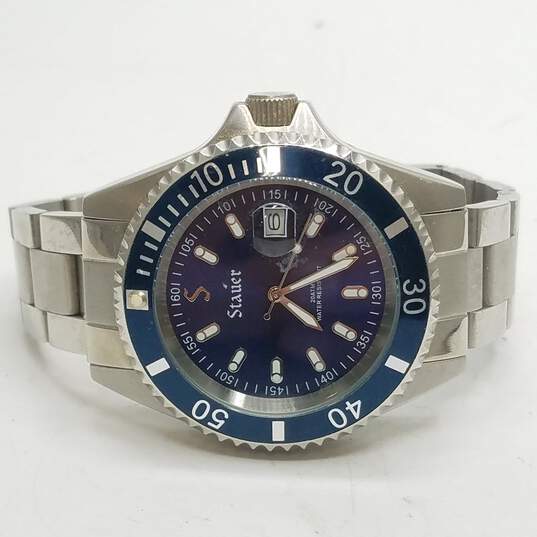 Stauer Blue Dial, Bezel Diver Stainless Steel Watch image number 6