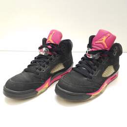 Air Jordan 5 Retro Floridian (GS) Athletic Shoes Black Pink 440892-067 Size 7Y Women's Size 8.5