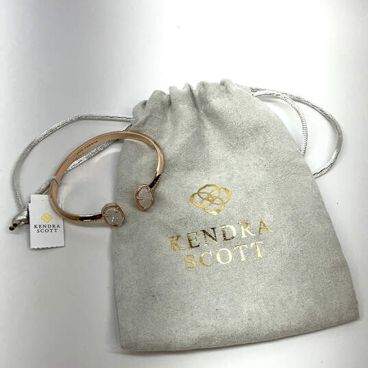 NWT Designer Kendra Scott Elton Gold-Tone Cuff Bracelet With Dust Bag image number 4