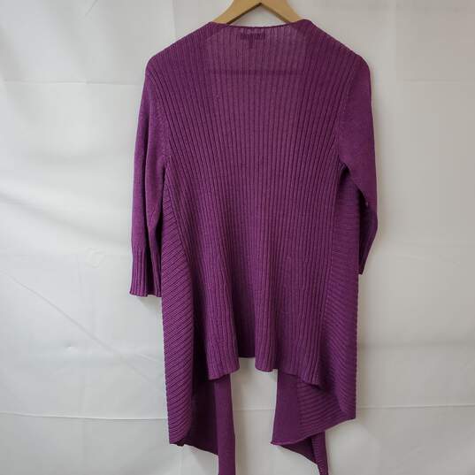 Eileen Fisher Knit Purple Open Front Cardigan Women's SM image number 2