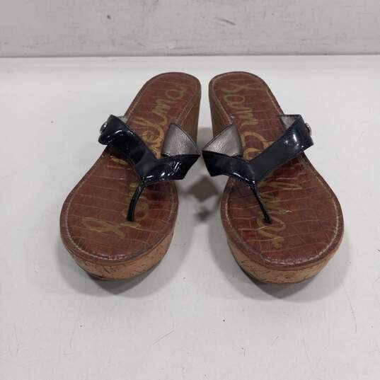 Sam Edelman Women's Romy Cork Platform Wedge Heel Thong Sandals Size 7.5 image number 1