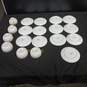 Bundle of 13 Saucers and 6 Cups that are White w/Gold Tone Trim image number 2