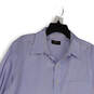Mens Blue Striped Regular Fit Long Sleeve Collared Button-Up Shirt Sz 17.5 image number 3