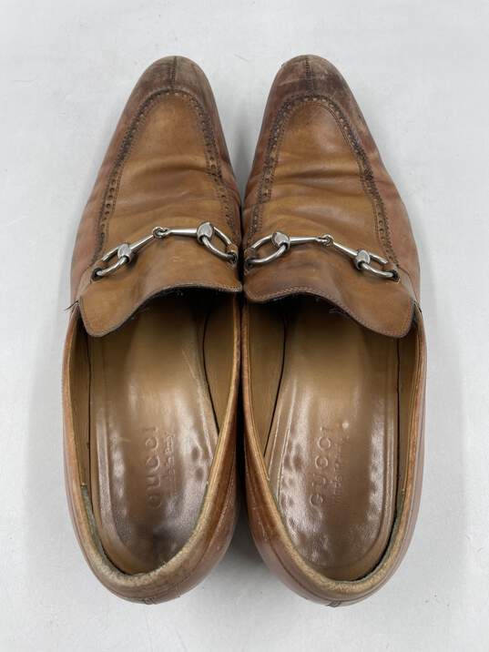 Authentic Gucci Horsebit Tan Loafers M 10 image number 6