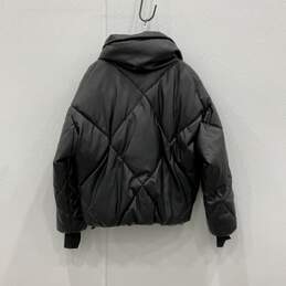 Womens Black Long Sleeve Collared Full-Zip Quilted Jacket Coat Size Medium alternative image