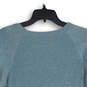 Womens Blue Knitted Long Sleeve Round Neck Pullover Sweater Size Medium image number 4