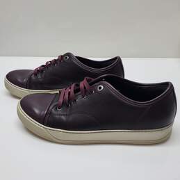 Lanvin Mens Burgundy Leather Low Top Sneakers Size 7 AUTHENTICATED