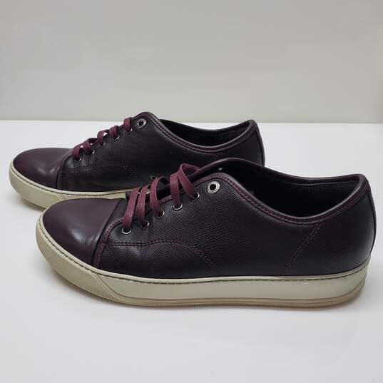 Lanvin Mens Burgundy Leather Low Top Sneakers Size 7 AUTHENTICATED image number 1