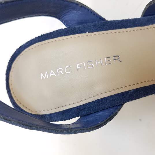 Marc Fisher Women's Hata Blue Suede Espadrille Wedge Size 6 image number 7