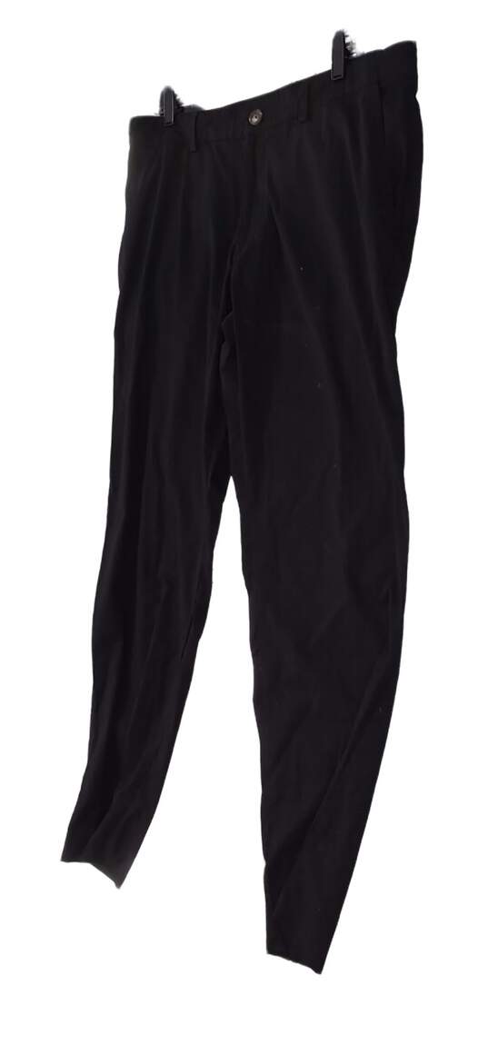 NWT Mens Black Flat Front Pockets Straight Leg Dress Pants image number 1