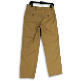 Mens Beige Flat Front Slash Pocket Straight Leg Chino Pants Size 30x29 alternative image