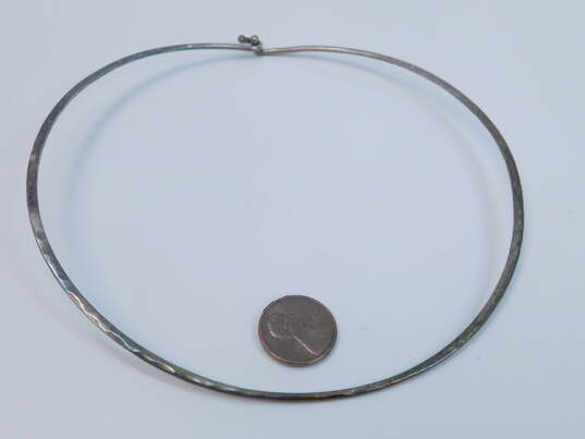 James Avery Retired 925 Hammered Textured Choker Collar Tension Hooks Necklace 13.3g image number 5