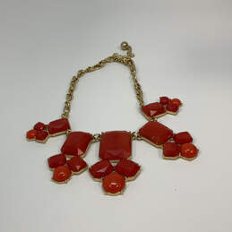 Designer Kate Spade Gold-Tone Chain Red Coral Stone Statement Necklace alternative image