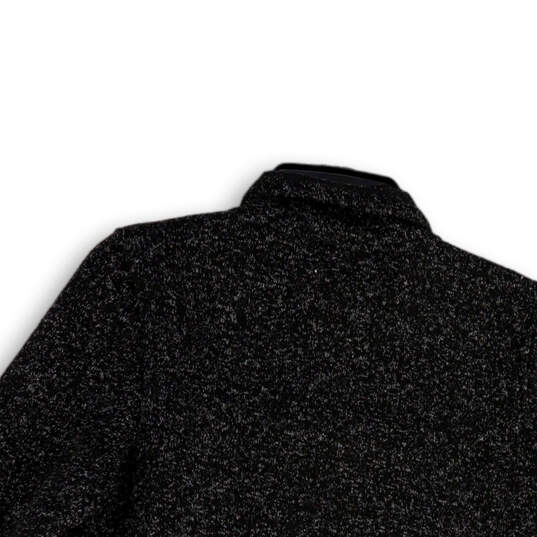 Womens Black Long Sleeve Quarter Zip Mock Neck Pullover Sweatshirt Size S image number 4