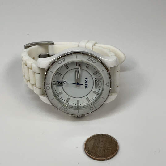 Designer Fossil CE-1034 White Adjustable Strap Round Dial Analog Wristwatch image number 2