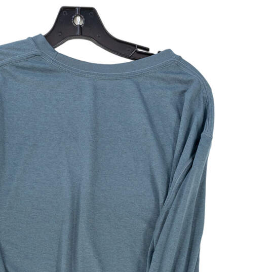 Mens Blue Long Sleeve Round Neck Pullover T-Shirt Size XXL image number 3