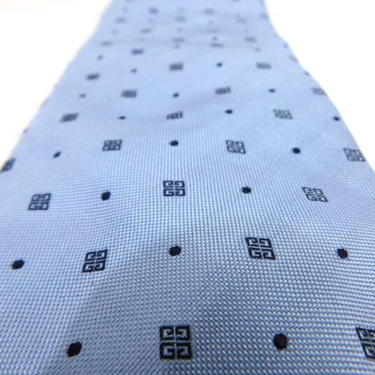 GIVENCHY Men's Light Blue 4G Logo Embroidered Monogram Silk Necktie Tie with COA image number 9