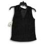 NWT DKNY Jeans Womens Black Mesh Sequin V-Neck Sleeveless Blouse Top Size Medium image number 2