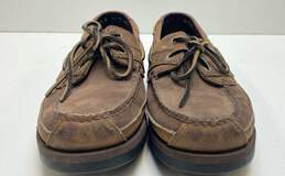 Timberland 71024 Brown Leather Moc Toe Boat Shoes Men's Size 9.5 alternative image