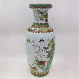 Vintage Chinese Jingdezhen Vase 25in Hand Painted Butterflies & Florals alternative image