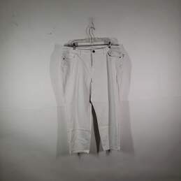 Womens Medium Wash 5 Pocket Design Regular Fit Capri Jeans Size 22