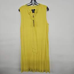 Yellow Sleeveless Dress with Neck Tie
