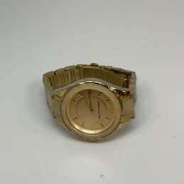 Designer Kenneth Jay Lane Gold-Tone Stainless Steel Round Dial Wristwatch