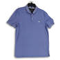 Mens Blue Short Sleeve Oragnic Cotton Collared Golf Polo Shirt Size Large image number 1