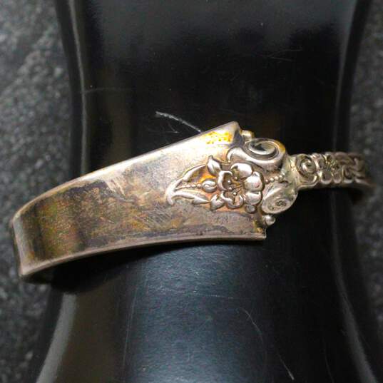 Castle Rose Flatware Sterling Silver Cuff Bracelet image number 3