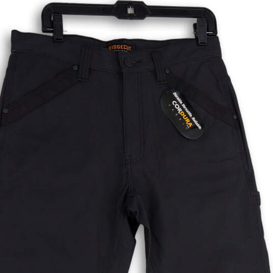 NWT Mens Black Relaxed Fit Slash Pocket Straight Leg Work Pants Size 32X32 image number 3