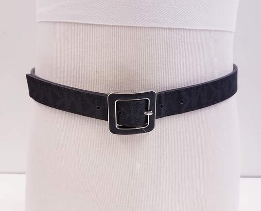 Michael Kors Signature Black Leather Women's Belt image number 1