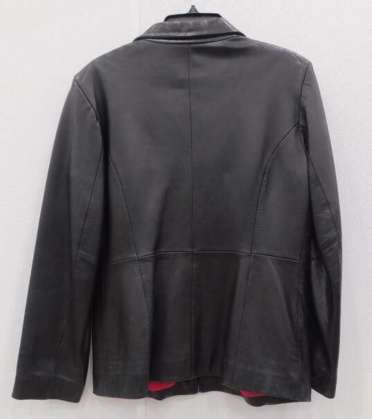 Kenneth Cole Black Leather Jacket Size M image number 3