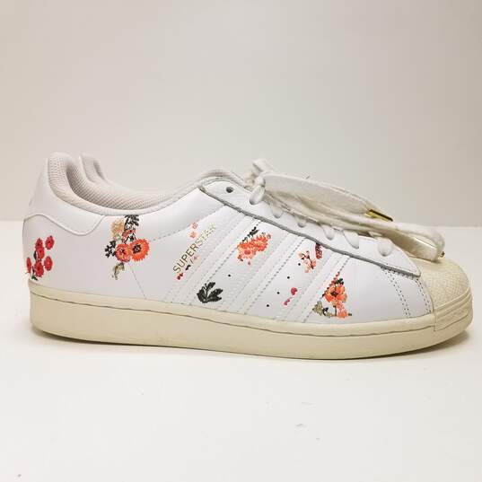 Adidas Superstar White Floral Women's Shoes Size 9.5 image number 3