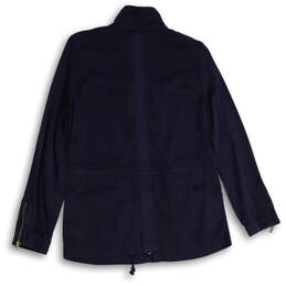 NWT Womens Navy Blue Mock Neck Long Sleeve Full Zip Military Jacket Size XS alternative image